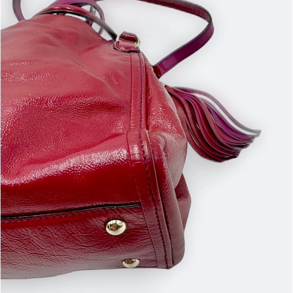 Auth Gucci SoHo Fuchsia Pink Patent Leather Small 2way Convertible Satchel - Picture 8 of 13